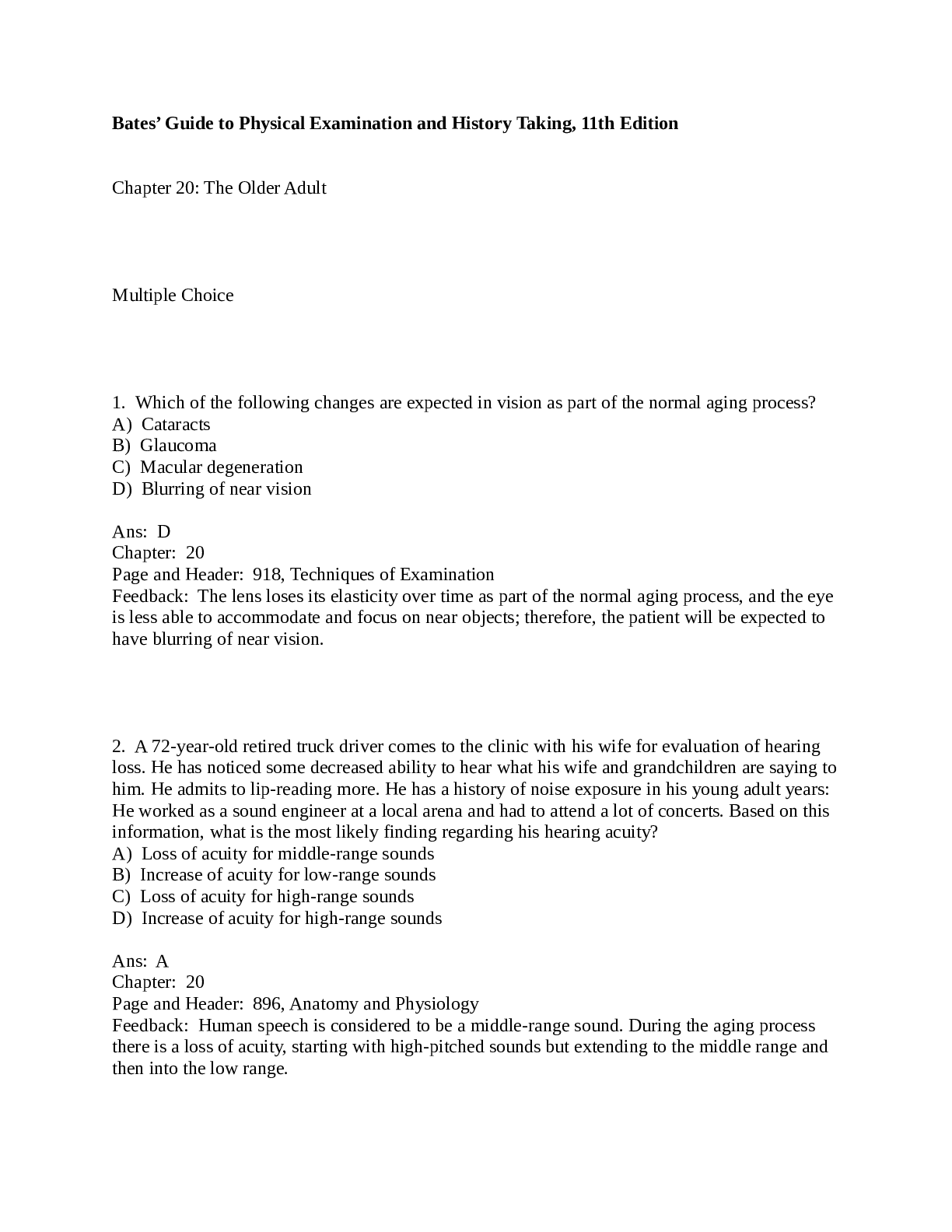 Preview image for Chapter 20: The Older Adult ; Bates’ Guide to Physical Examination and History Taking, 12th Edition